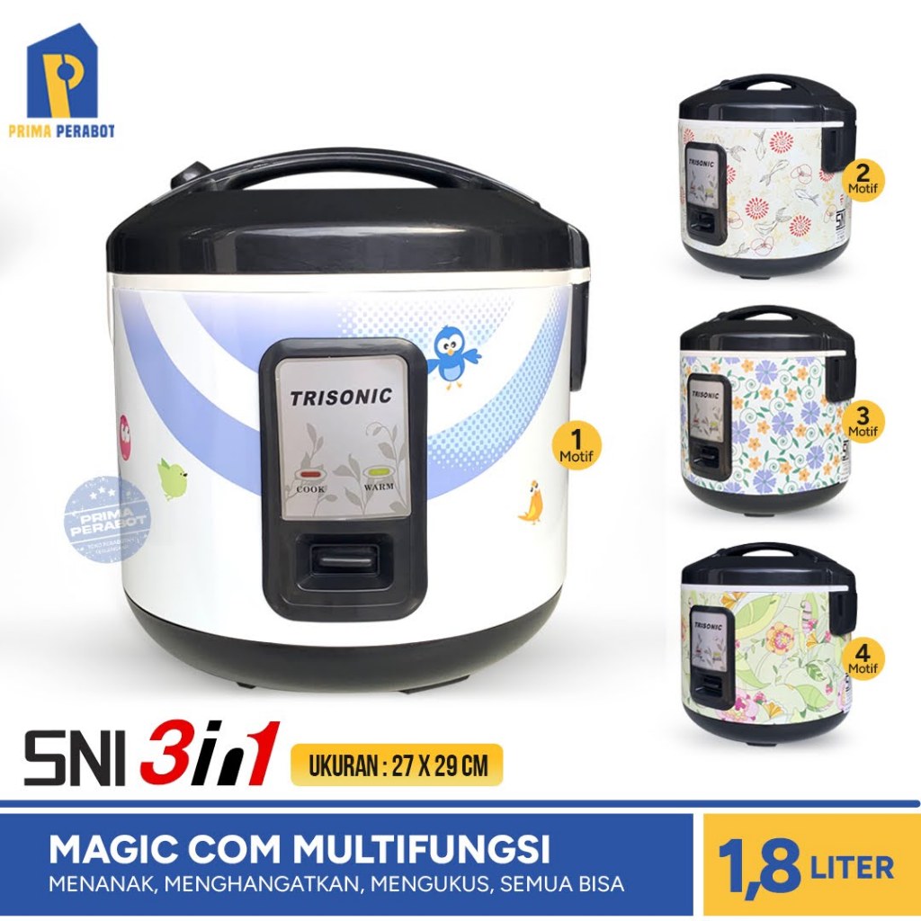 Magic Com Rice Cooker Kapasitas 1.8 Liter Trisonic T-707A
