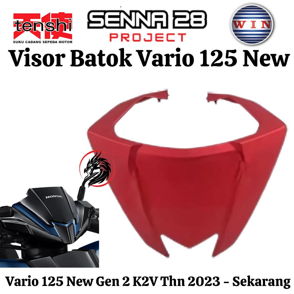Visor Batok K2V Vario 125 NEW LED Gen2 2023 K2V Merah Doff