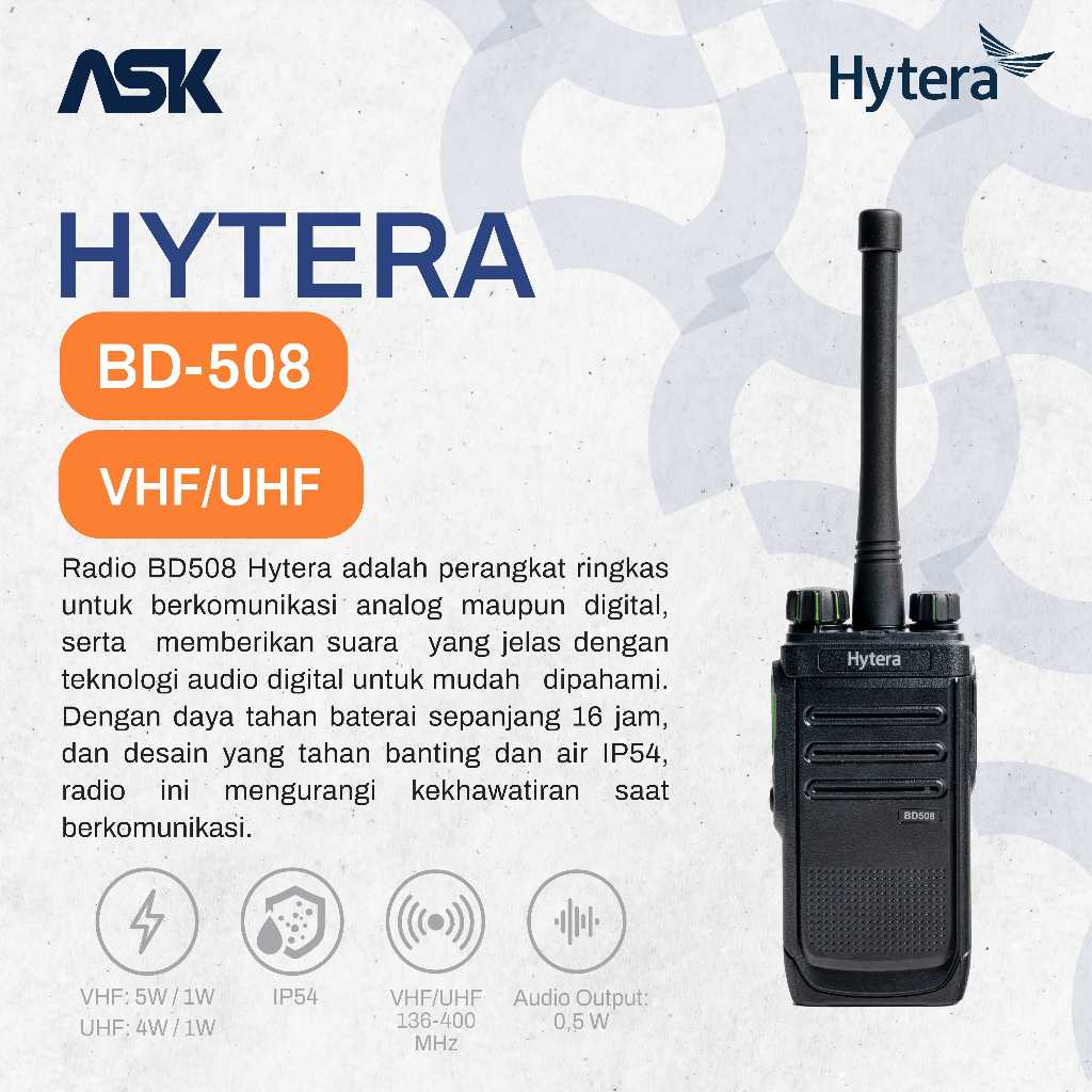 Handy Talky BD508 HYTERA / HT BD 508 HYT