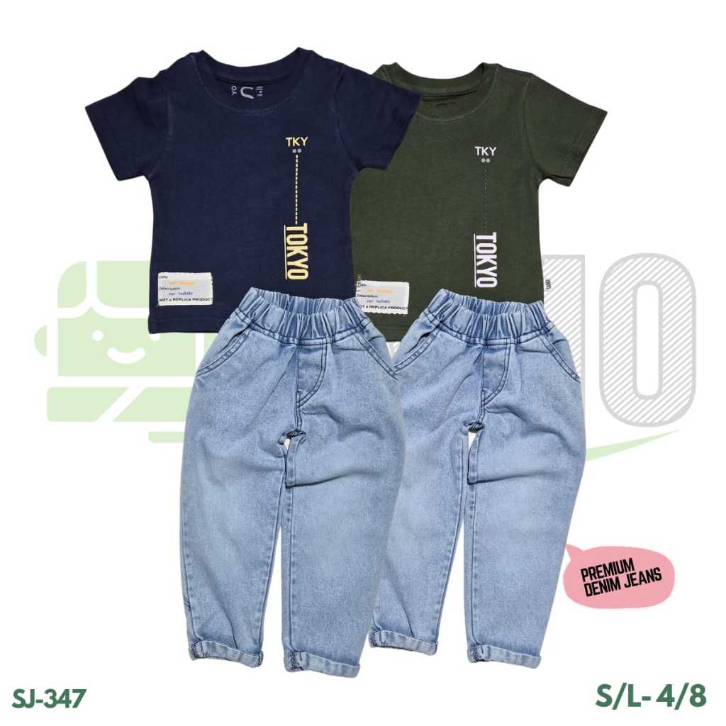 Set Jeans Anak Laki-laki 3-6 Tahun Bahan Bagus Setelan BAJU Anak Laki-Laki Celana Jeans Panjang SAMO
