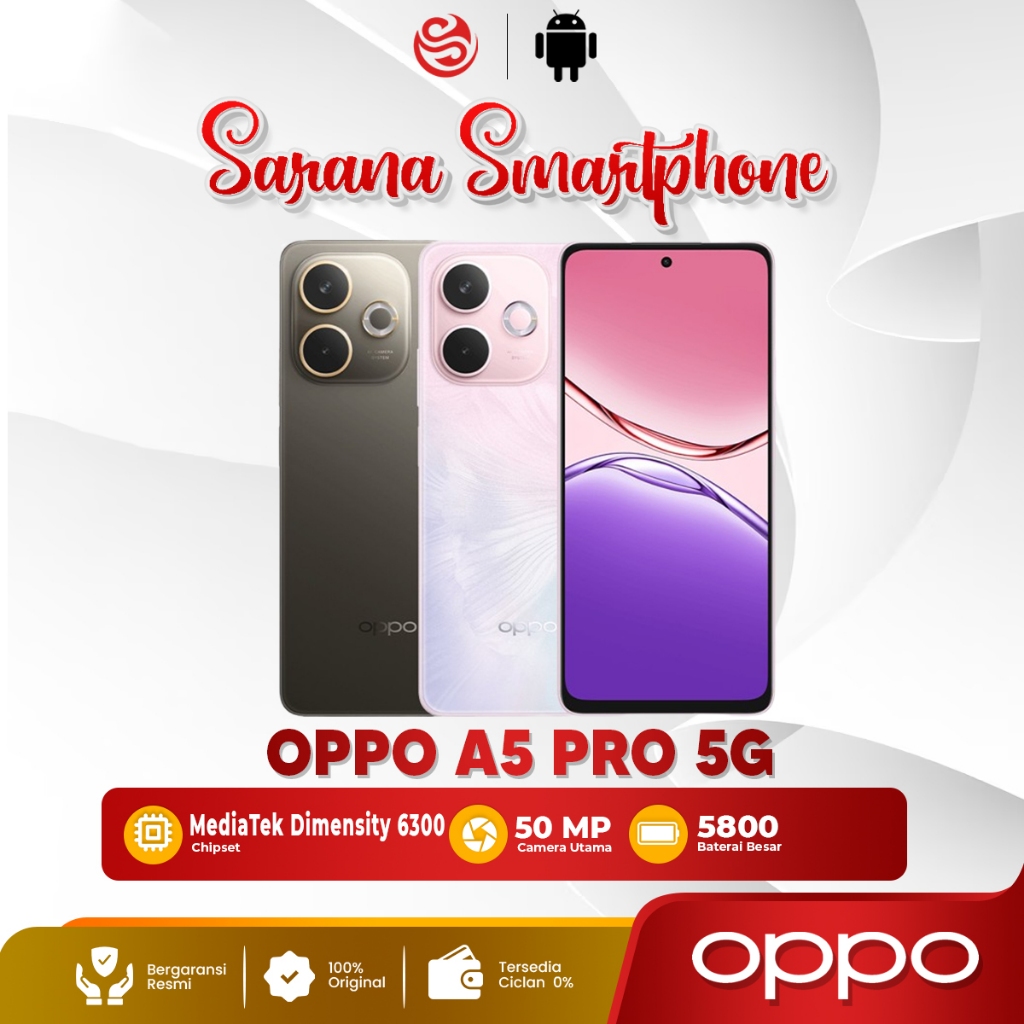 Oppo A5 Pro 5G 8+8/256 GB NFC Hp Android Smartphone Original Garansi Resmi