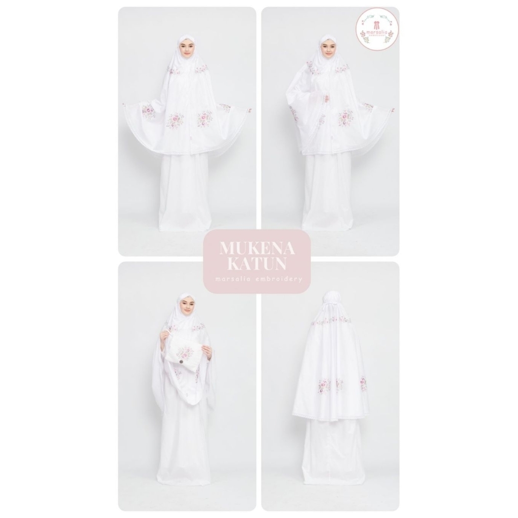 MARSALIA Mukena Dewasa Katun Jepang Bordir Cantik Ukuran Jumbo