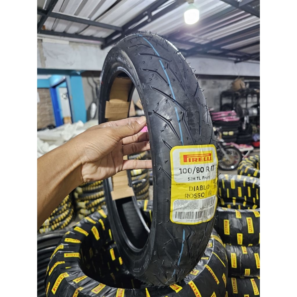 Promo ban PIRELLI ukuran 100/80-17 tubles DIABLO ROSSO III baru stok lama 100 80 ring 17 aman tidak 