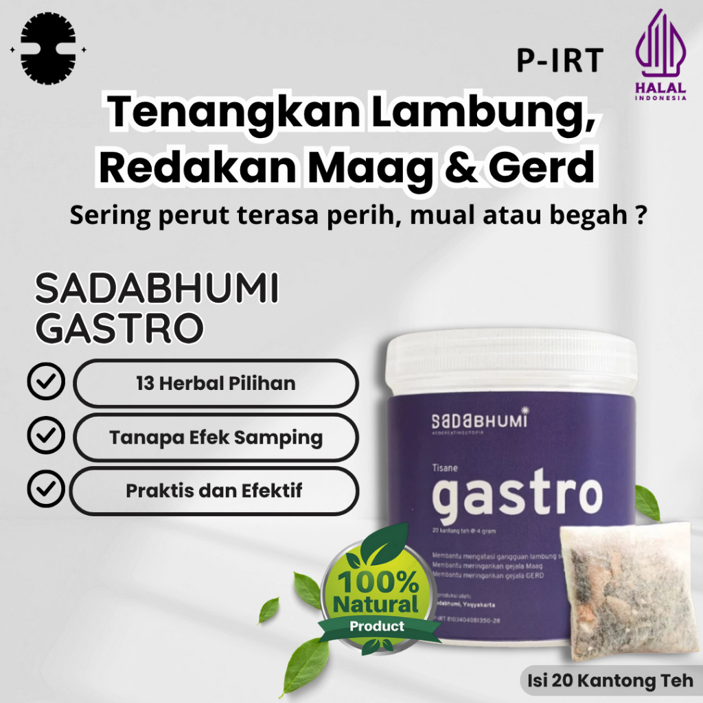 

Sadabhumi Gastro – Obat Herbal Asam Lambung Maag & GERD [20 Tea Bags]