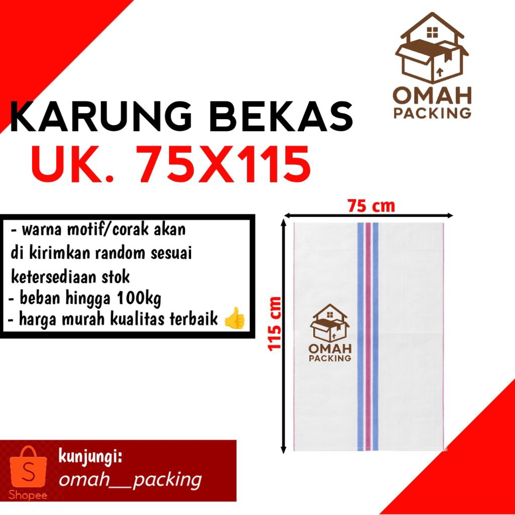 Karung plastik bekas 75 x 115 cm kualitas premium, karung bekas 75x115 cm, karung plastik bekas 100 