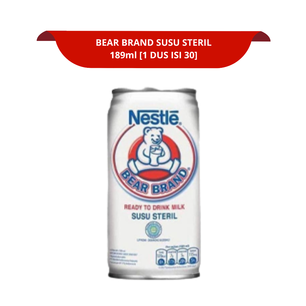 

[1 DUS ISI 30] BEAR BRAND SUSU STERIL KALENG HALAL 189mL