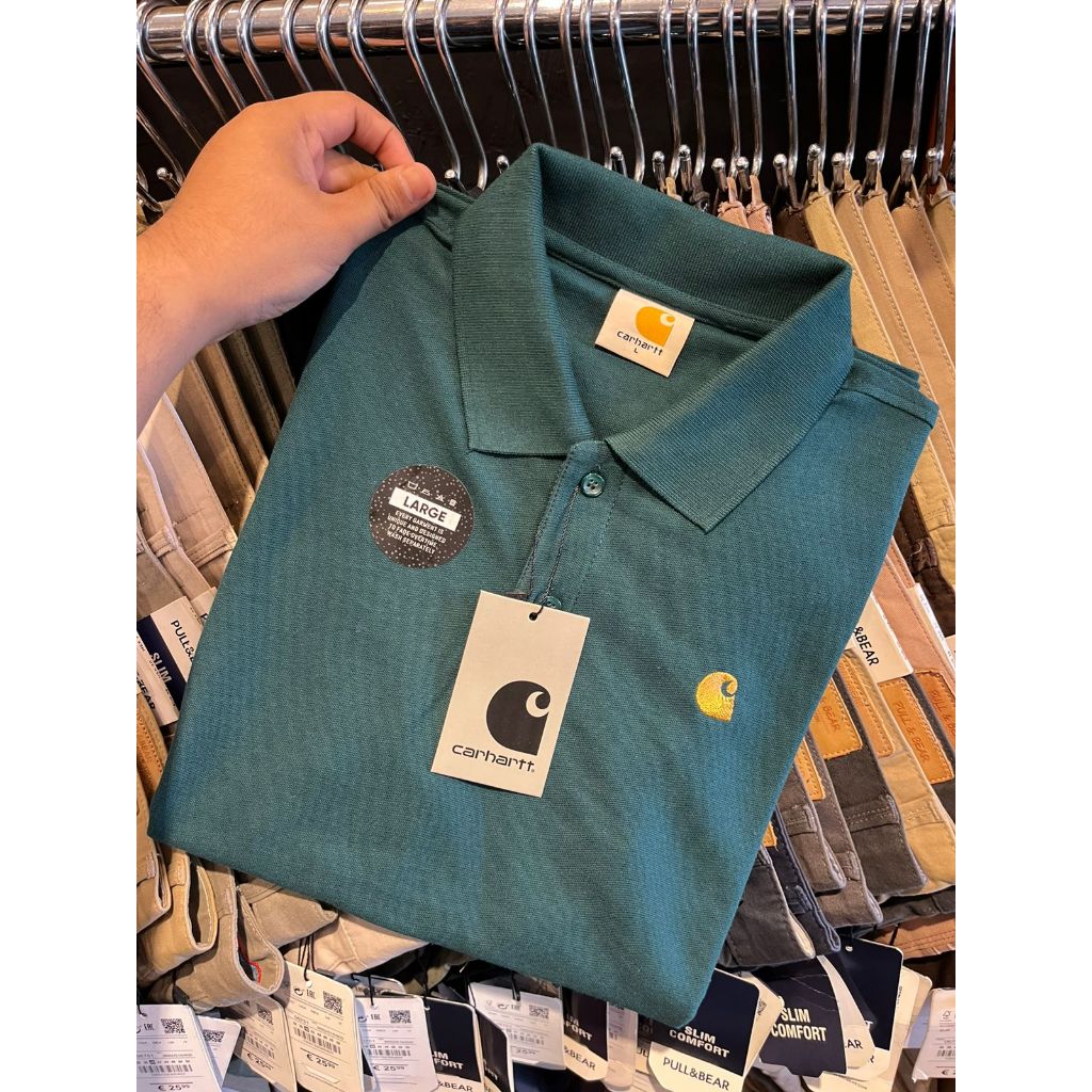 BEST SELLER Baju Kaos Kerah Polo Shirt Pria Premium Lengan Pendek Hijau Botol