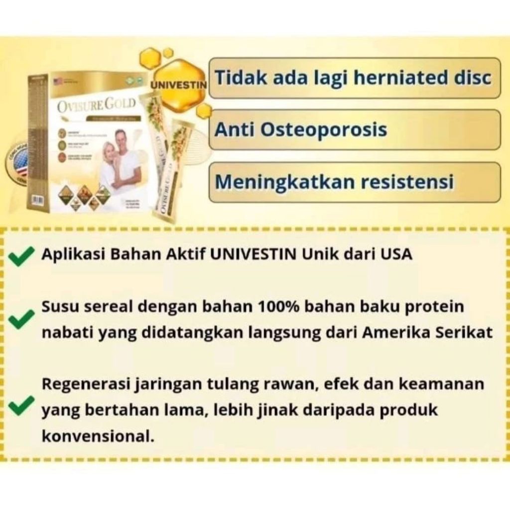 

OVISURE GOLD MILK SUSU VITAMIN TULANG, NYERI SENDI, NYERI OTOT & KERAM KEBAS - ORIGINAL ASLI | BISA COD