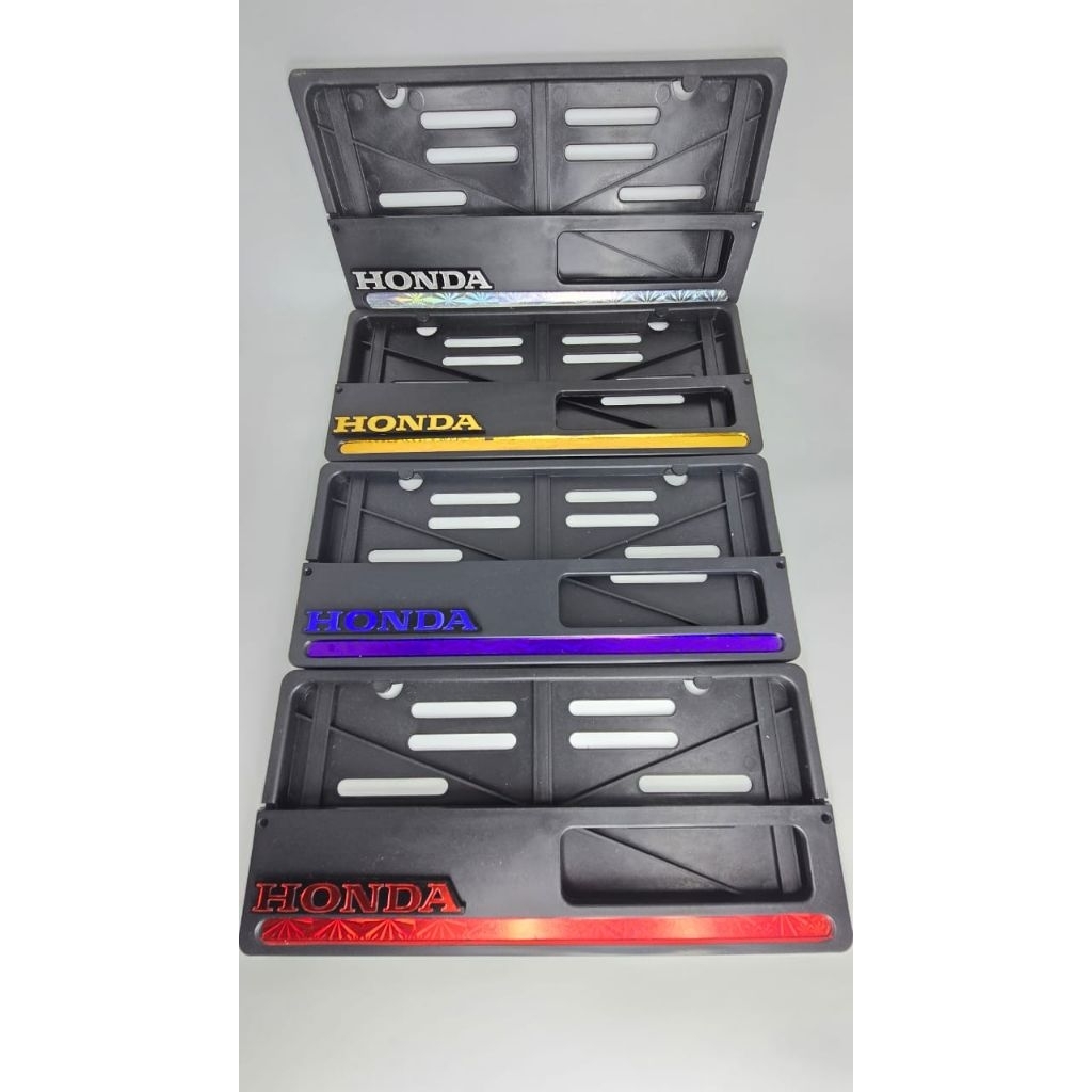 Dudukan Plat Nomor Motor List Nyala + Emblem Akrilik Honda