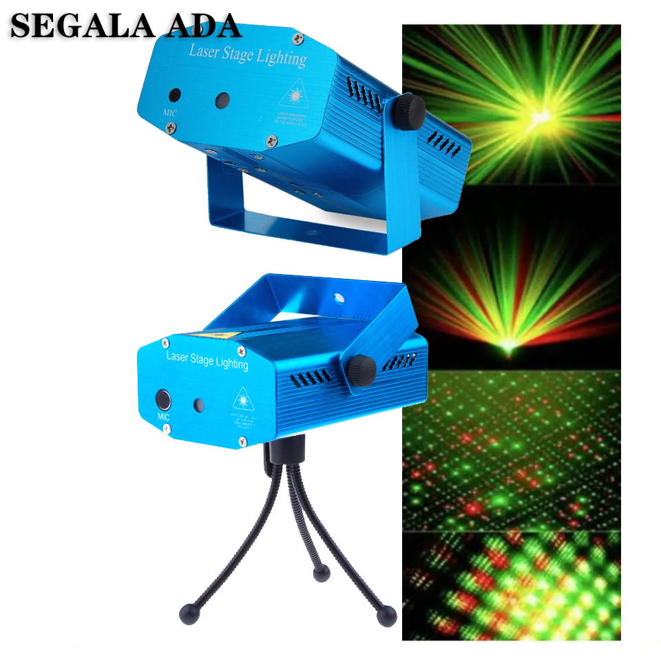 Lampu Disco Mini Proyektor DJ - Sensor Musik Otomatis + Laser LED Warna-Warni DJ Party Lights Mini L