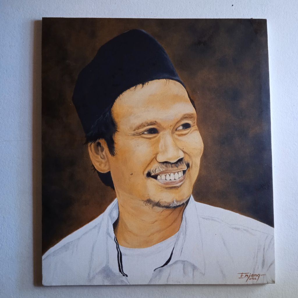 Lukisan asli gus baha kanvas hiasan dinding pajangan dekorasi