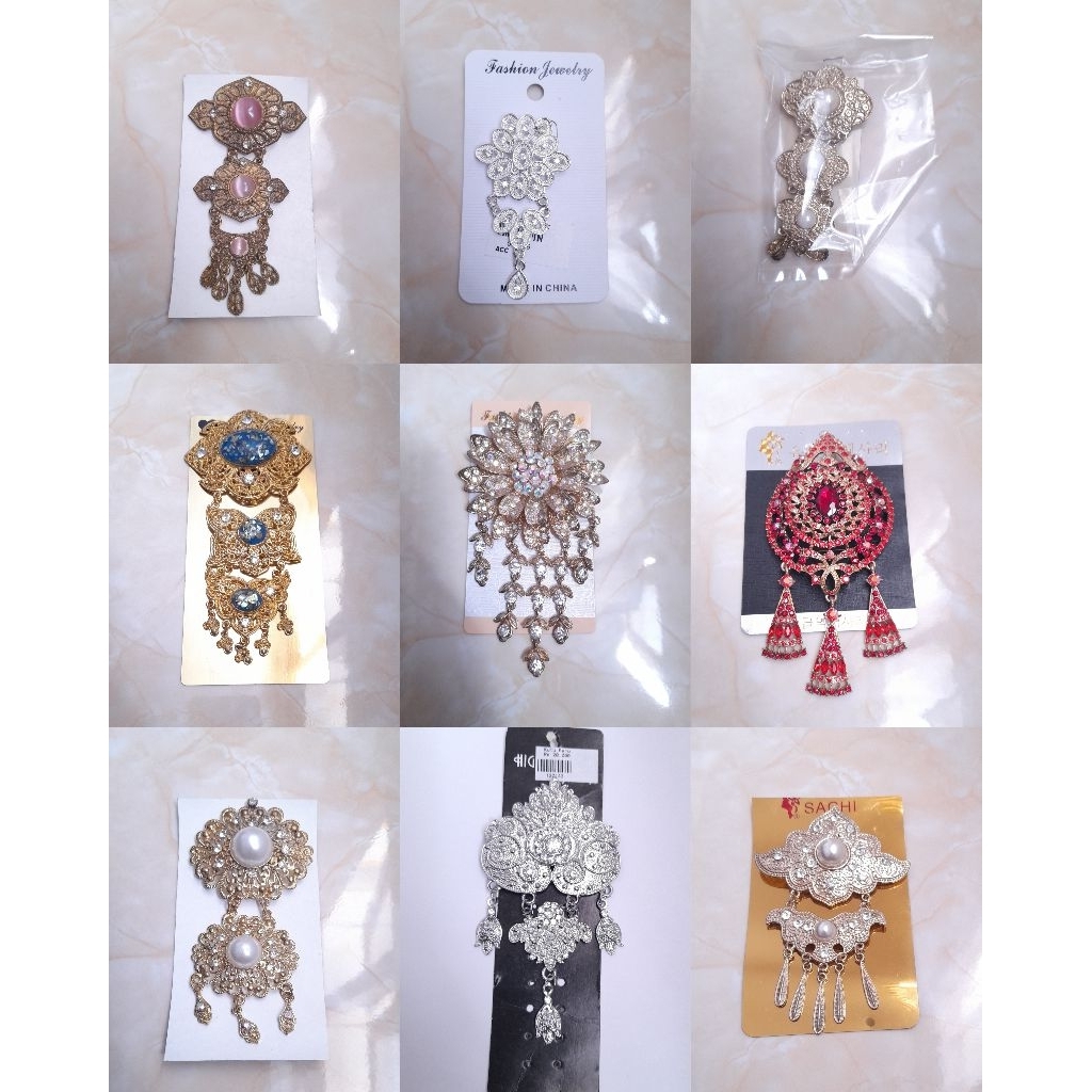 Bros kebaya kartini susun 2 / Bros kebaya kutubaru susun 3 / bros hijab jilbab / bros batu permata m