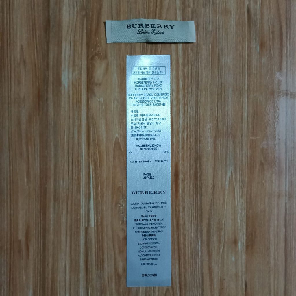 

tag label Burberry