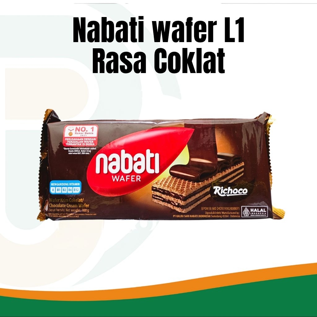 

Nabati L1 Coklat 100g – Wafer Cokelat Renyah dan Lezat, Snack Favorit Keluarga