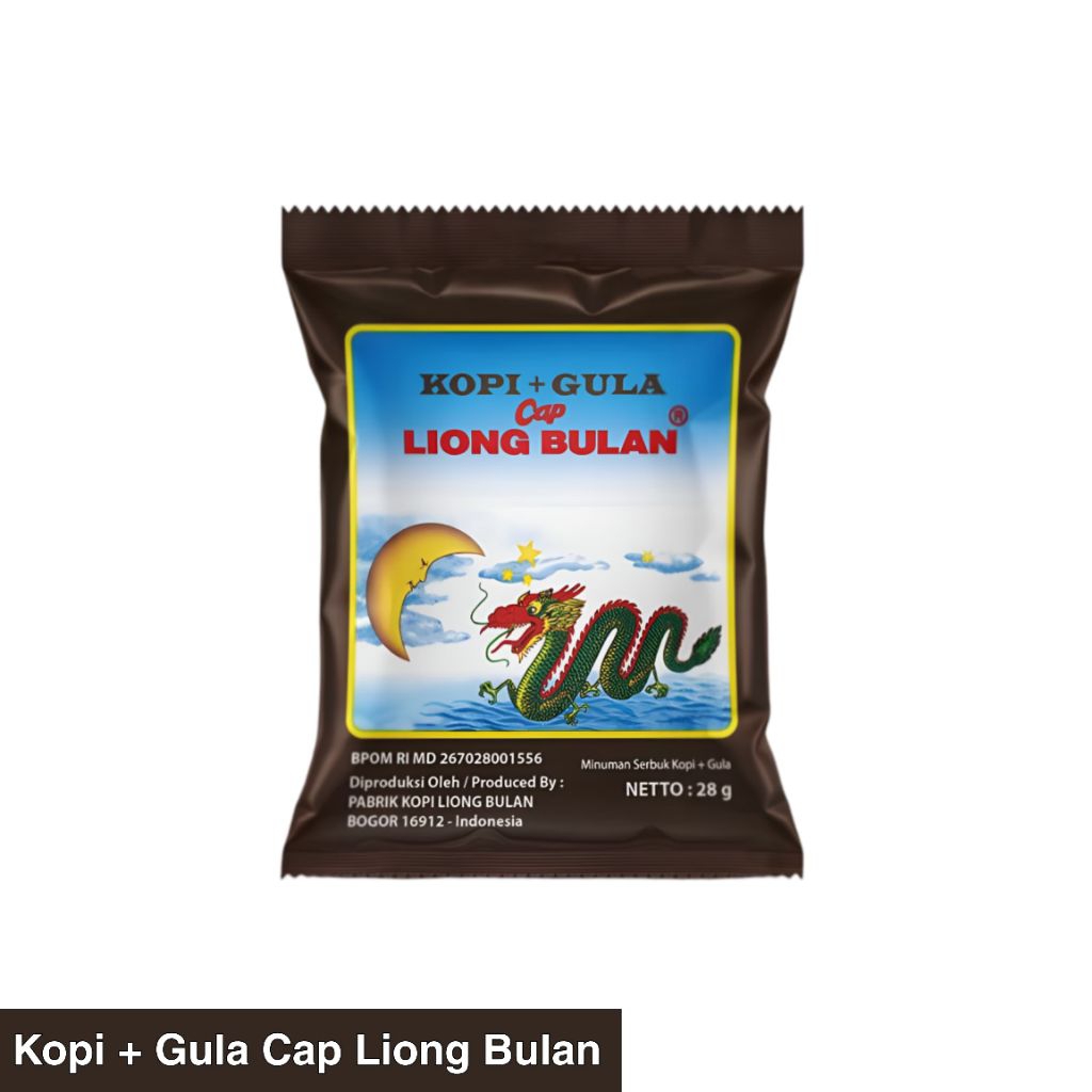 

Kopi Liong Bulan Kopi + Gula 1 pack isi 20 sachet