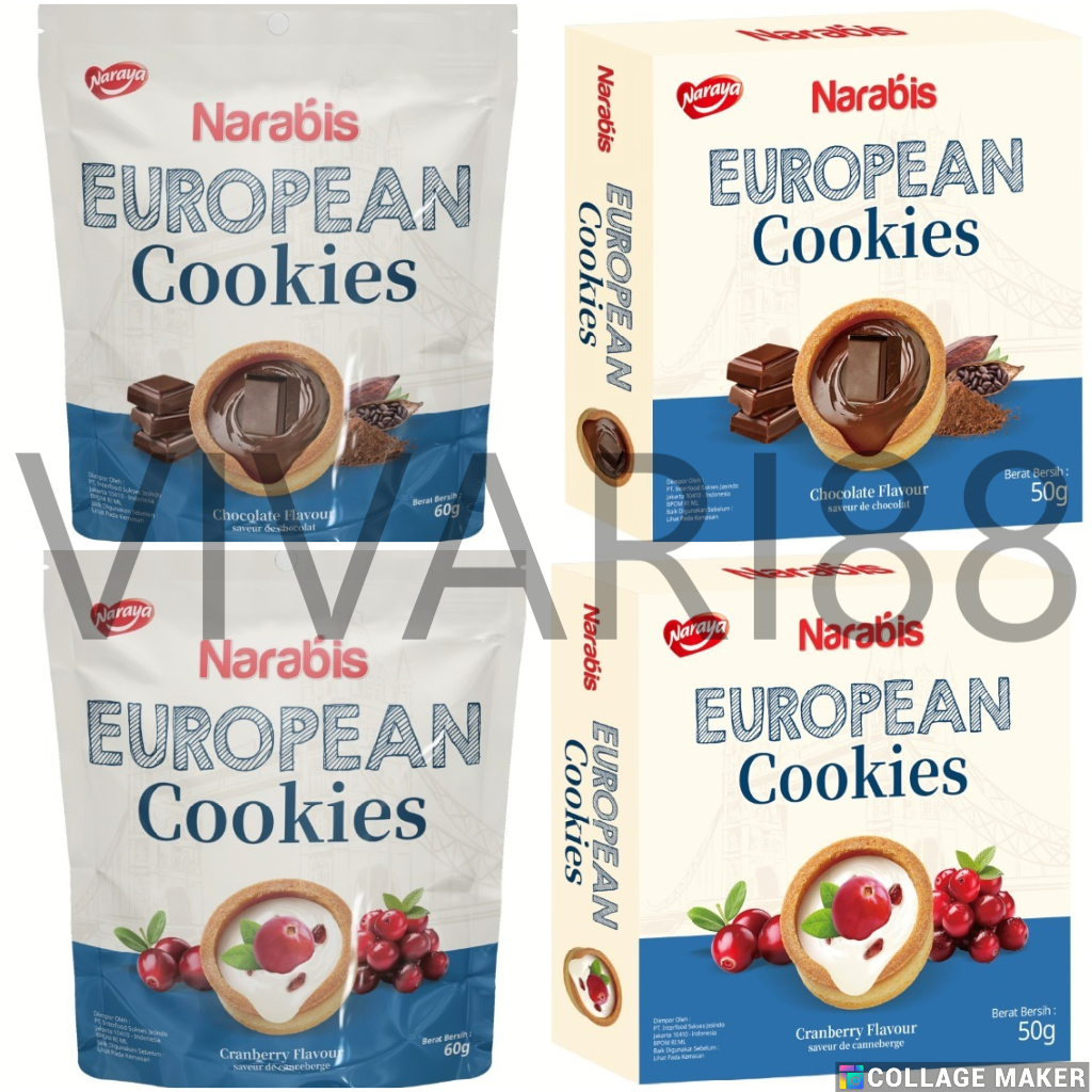 

Naraya Narabis European Cookies Chocolate Cranberry 60g / 50g