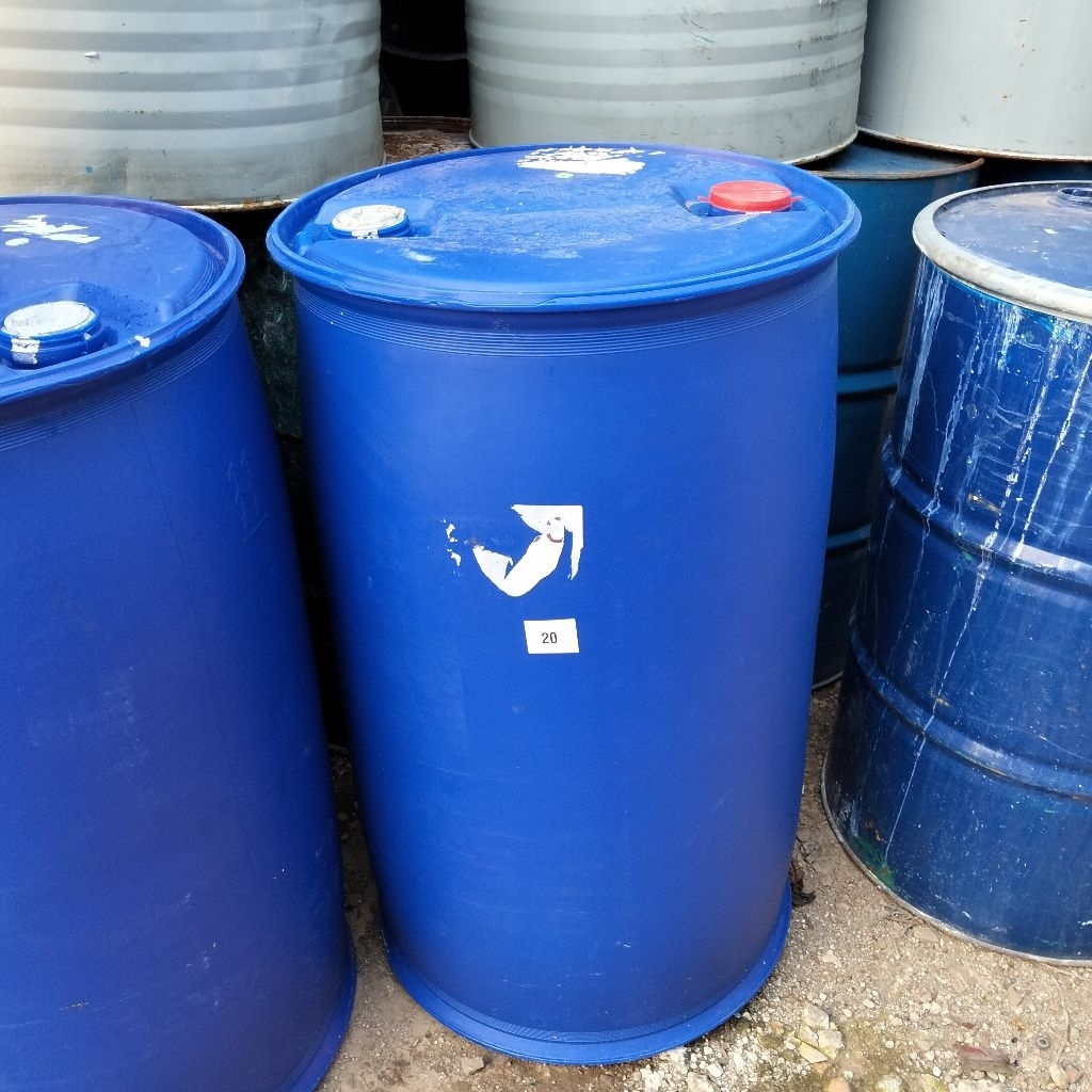 Drum plastik hdpe 200 liter bekas tutup kecil drat ulir