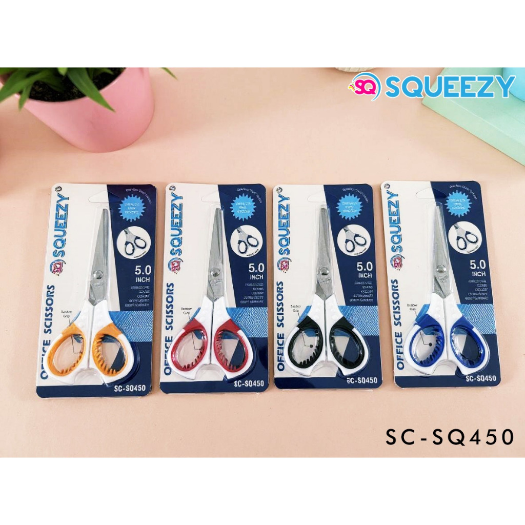 

Gunting Kertas Stainless Gagang Karet Scissors Rubber ( 5 inch ) SQ450