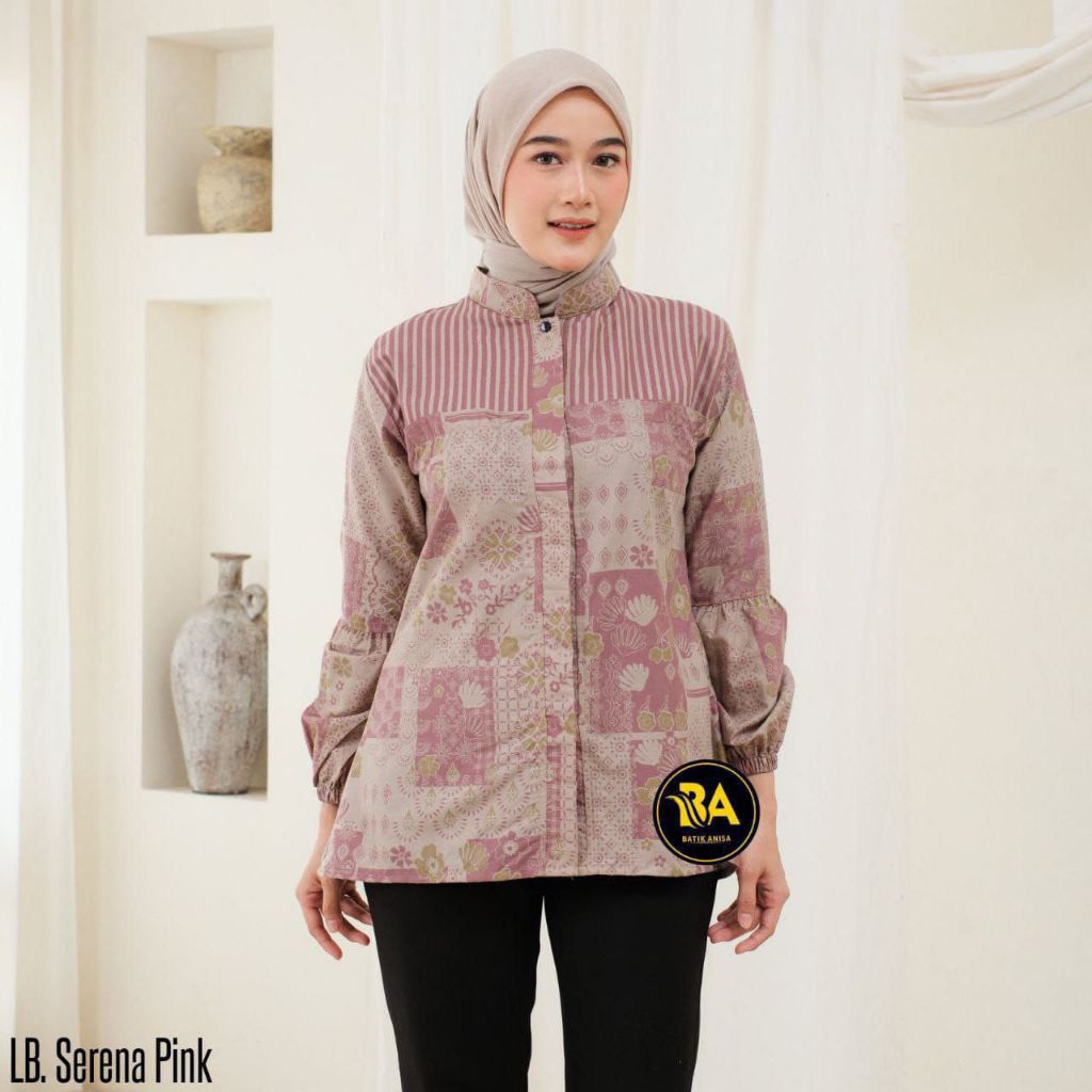 blus serena / blus wanita/ blus lengan panjang/ kemeja kerja wanita/ batik lengan panjang