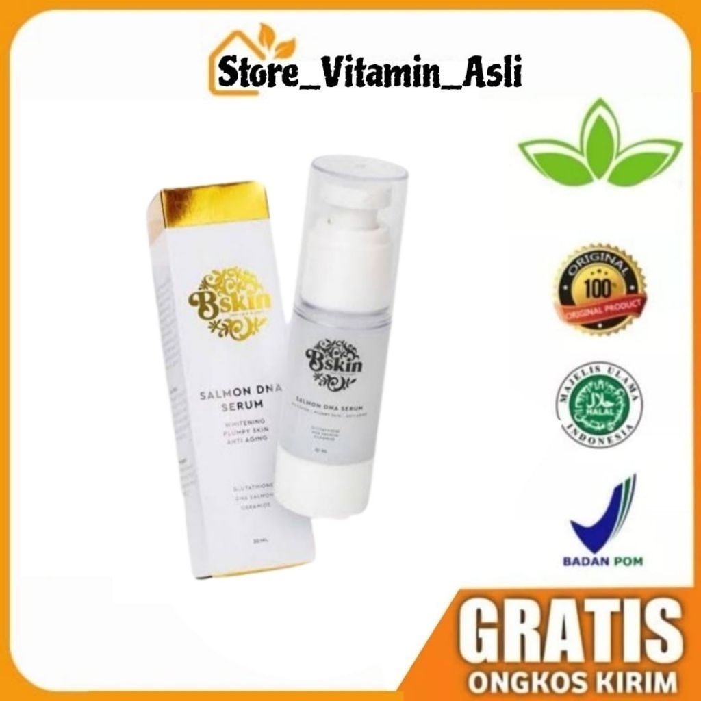 BSKIN Salmon DNA Serum BC Skin 30ml Glutathione Mencerahkan, memidarkan hirpegmentasi, kenyal & meng