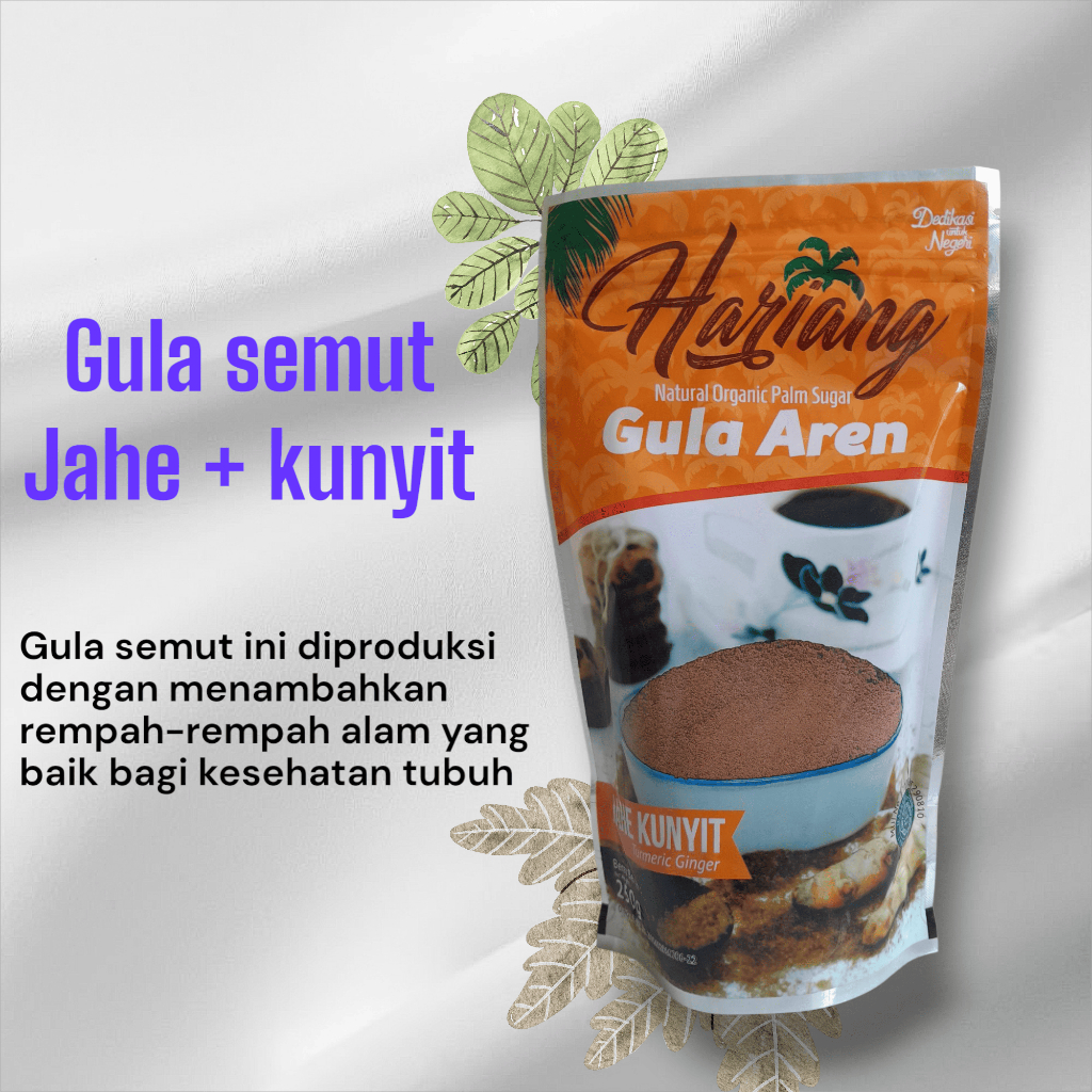 

*Gula Semut Rasa Jahe+Kunyit (250gr) 100% Organic Palm Sugar*
