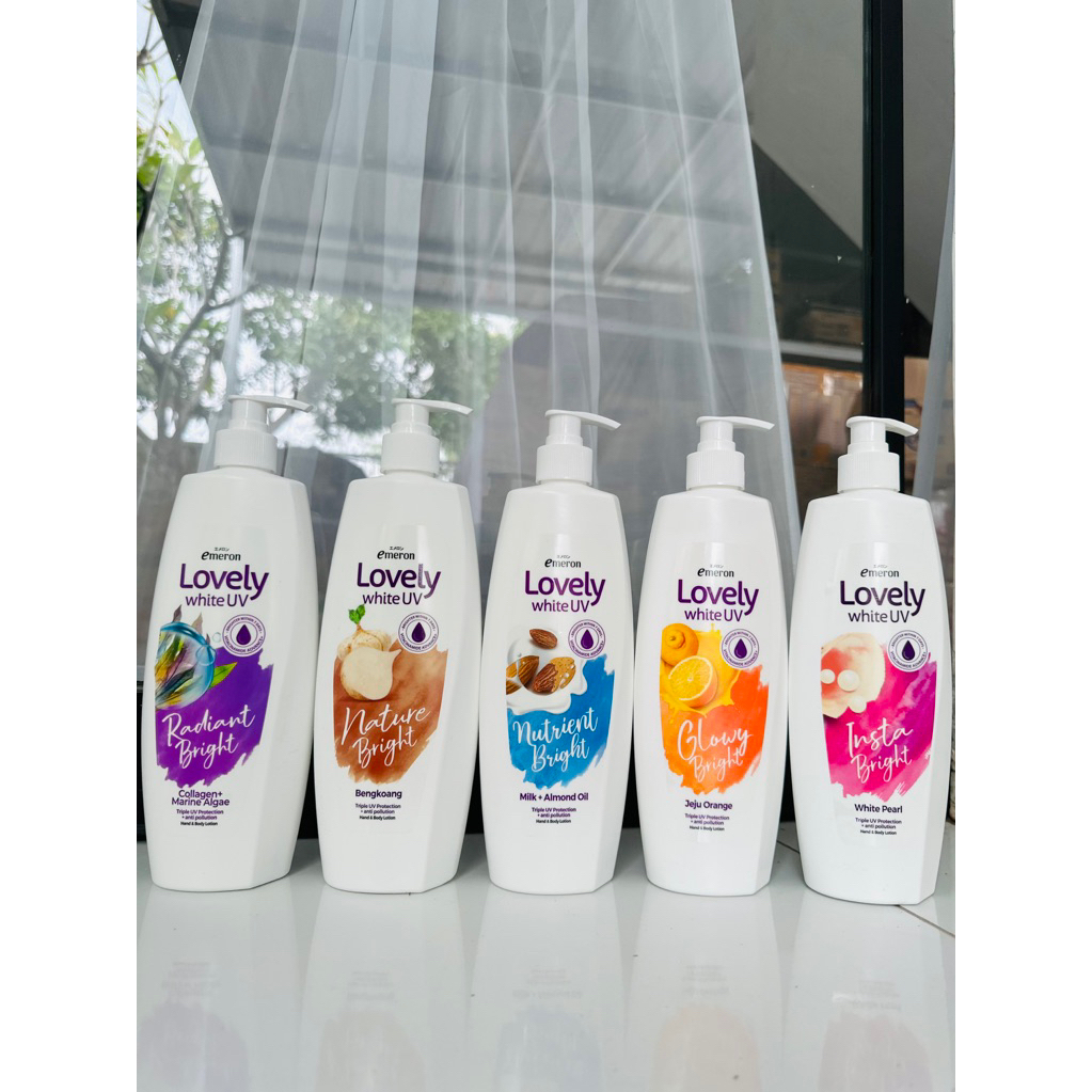 Emeron Lovely White Body Lotion UV 500ml Botol Pump/ EMERON BODY LOTION / EMERON LOVELY