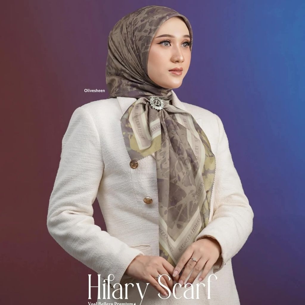 Hilary scarf nadheera luxury jilbab hijab segiempat original by nadheera luxury kerudung segiempat M