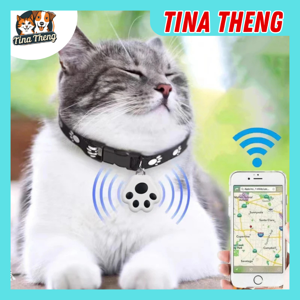 Tinathengstore GPS Tracker Anjing / Kucing Mini Anti Hilang Tahan Air Gps Anti Loss Pet Tracker