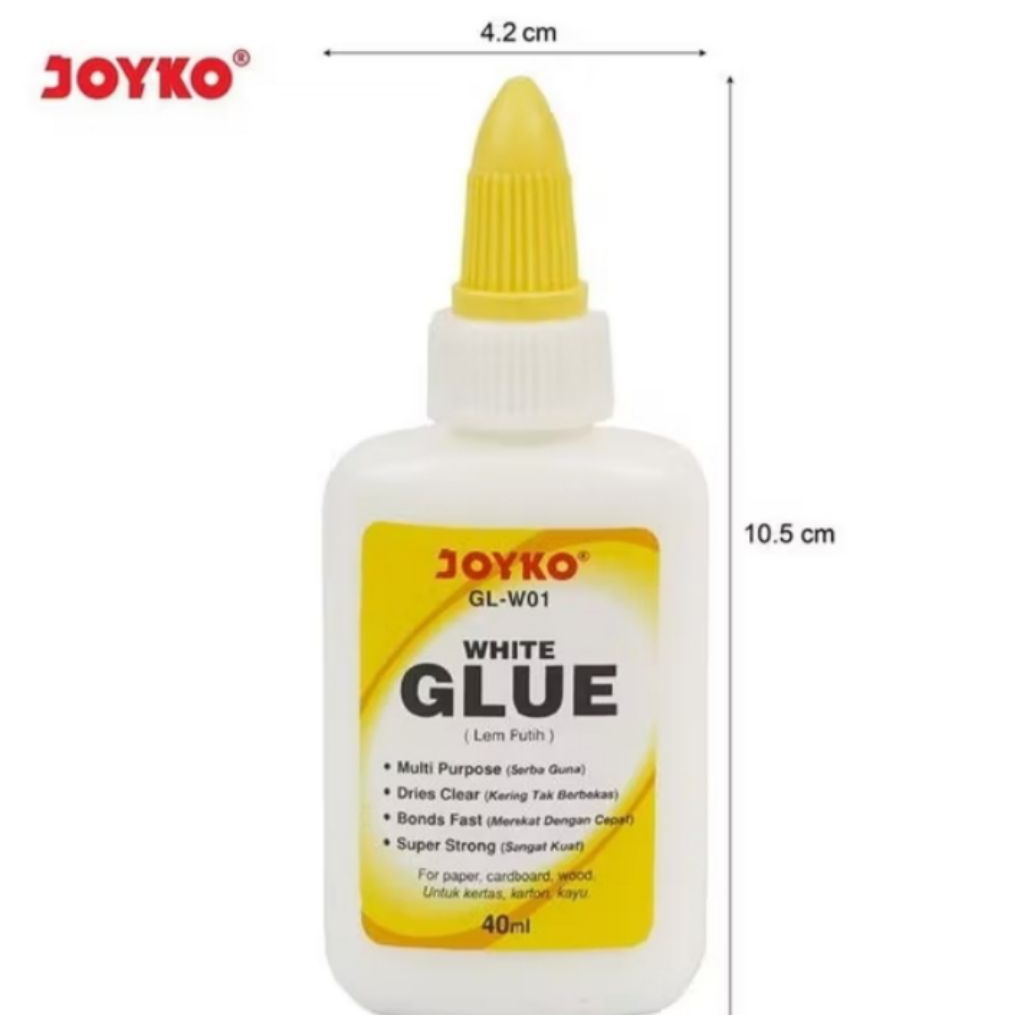 

lem joyko white glue untuk gliter bunga satin dll