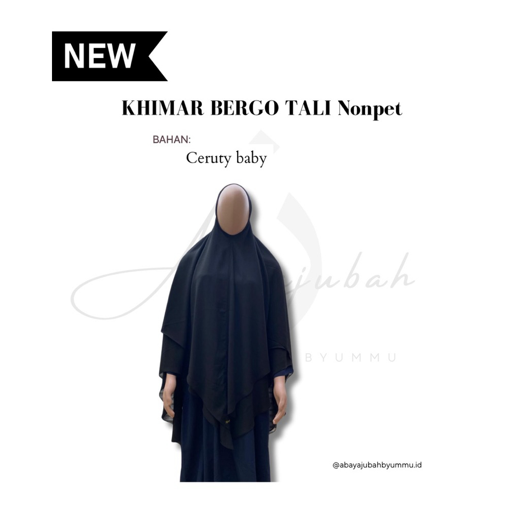 KHIMAR Bergo Ceruty Babydoll Tali (Nonpet) by Gazala hijab