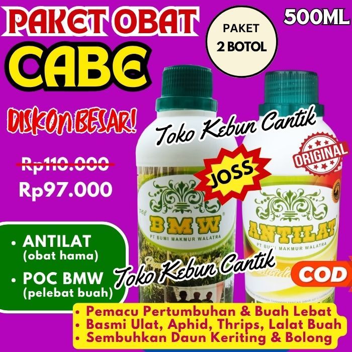 Obat Cabe Lengkap POC BMW dan Antilat | Pupuk Organik Pemacu Pertumbuhan | Obat Hama Aphid & Keritin