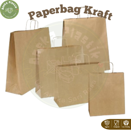 

Paper Bag Coklat / Kantong Tas Belanja Kertas Coklat polos/ Godie Bag Ultah / Tas Souvenir