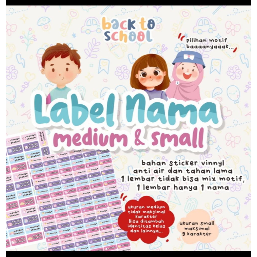 

LABEL STICKER SMALL & MEDIUM