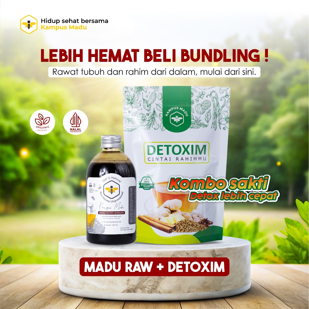 

[PAKET OPTIMAL] Madu Raw 250ml + Detoxim Kombo Sakti Detox Lebih Cepat by Kampus Madu