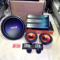 Paket audio mobil Full set ORCA subwoofer split power 4 Chanel