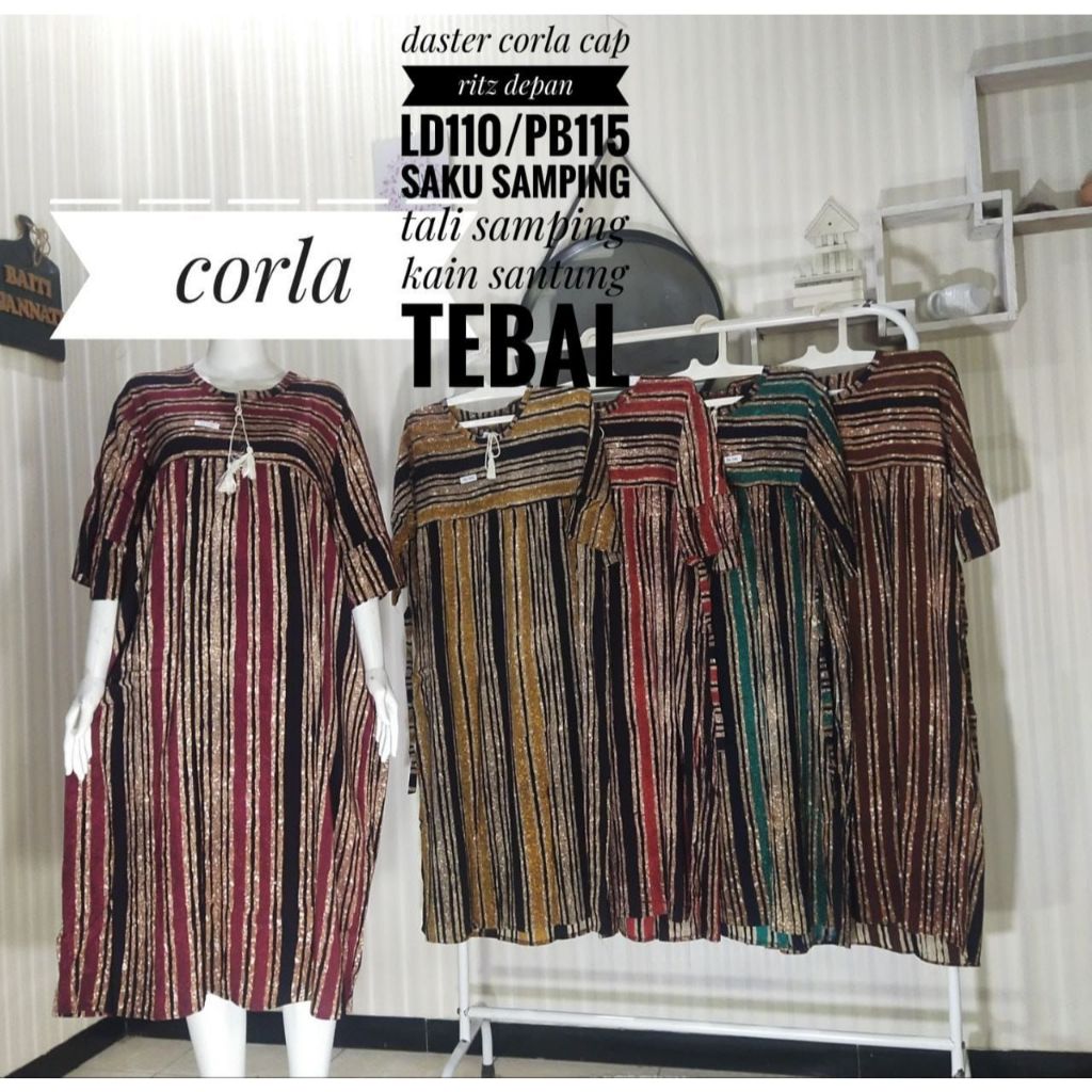 Daster Corla Cap Punggawa Sletting Busui Kain Santung Tebal