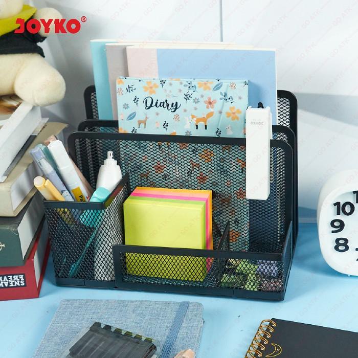 

DESK SET / KOTAK ALAT TULIS / ORGANIZER MEJA / PEN HOLDER BESI JARING - JOYKO DS-21