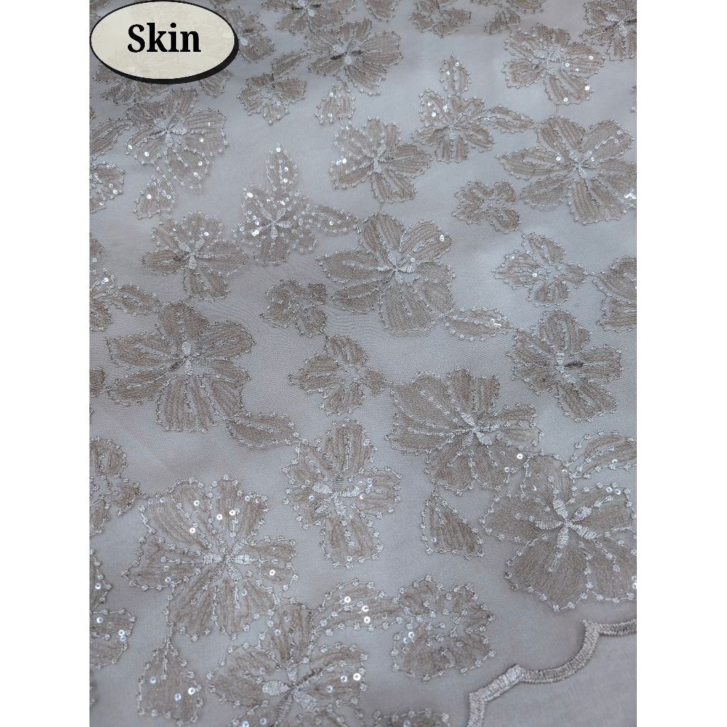 kain tille bunga Payet / kain kebaya / harga 0.5 meter