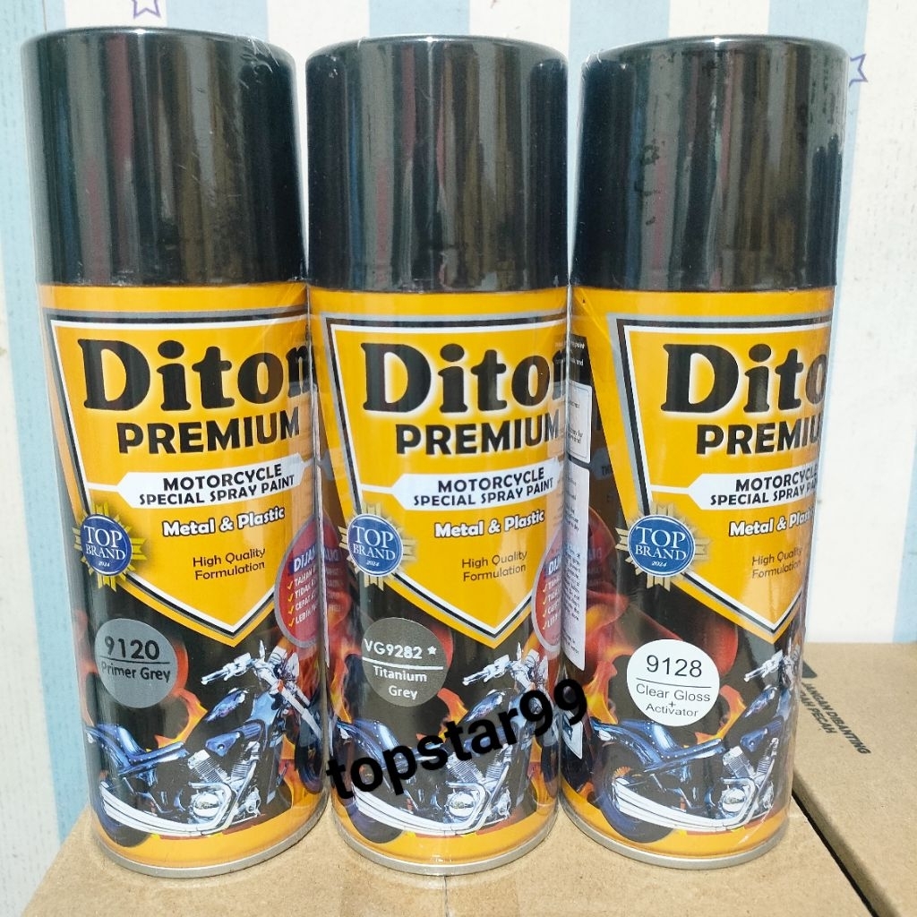 Promo Pilok Pilox Cat Diton Premium Paket 3 Kaleng Titanium Grey 9282 Abu Abu Primer Grey 9120 Epoxy