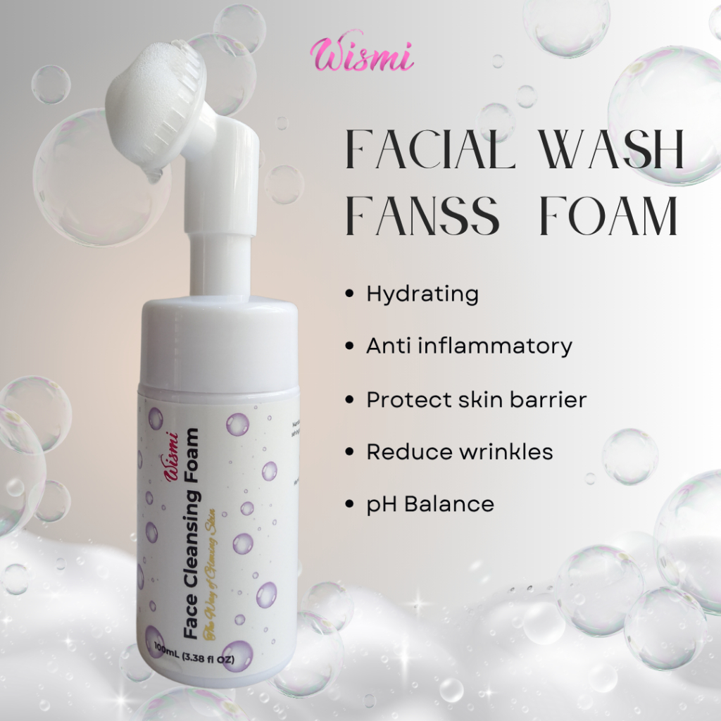 Facial Wash Non SLS 100 Ml - Facial Foam Brightening & Hydrating. DNA Salmon, Vitamin C, Centella.