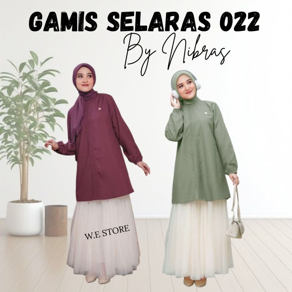ATASAN NIBRAS SELARAS 022 HIJAU MAROON BLOUSE NIBRAS TERBARU