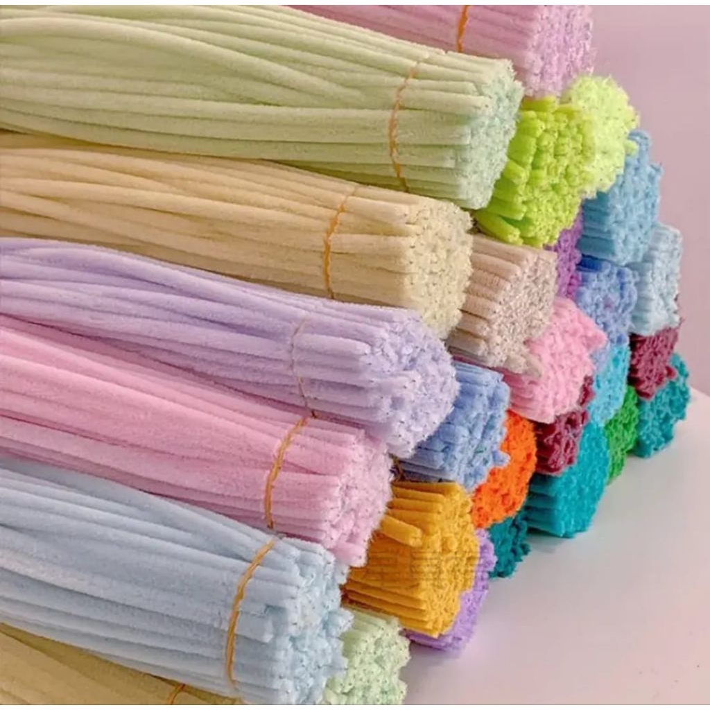 kawat kerajinan bulu merci warna warni 25 biji