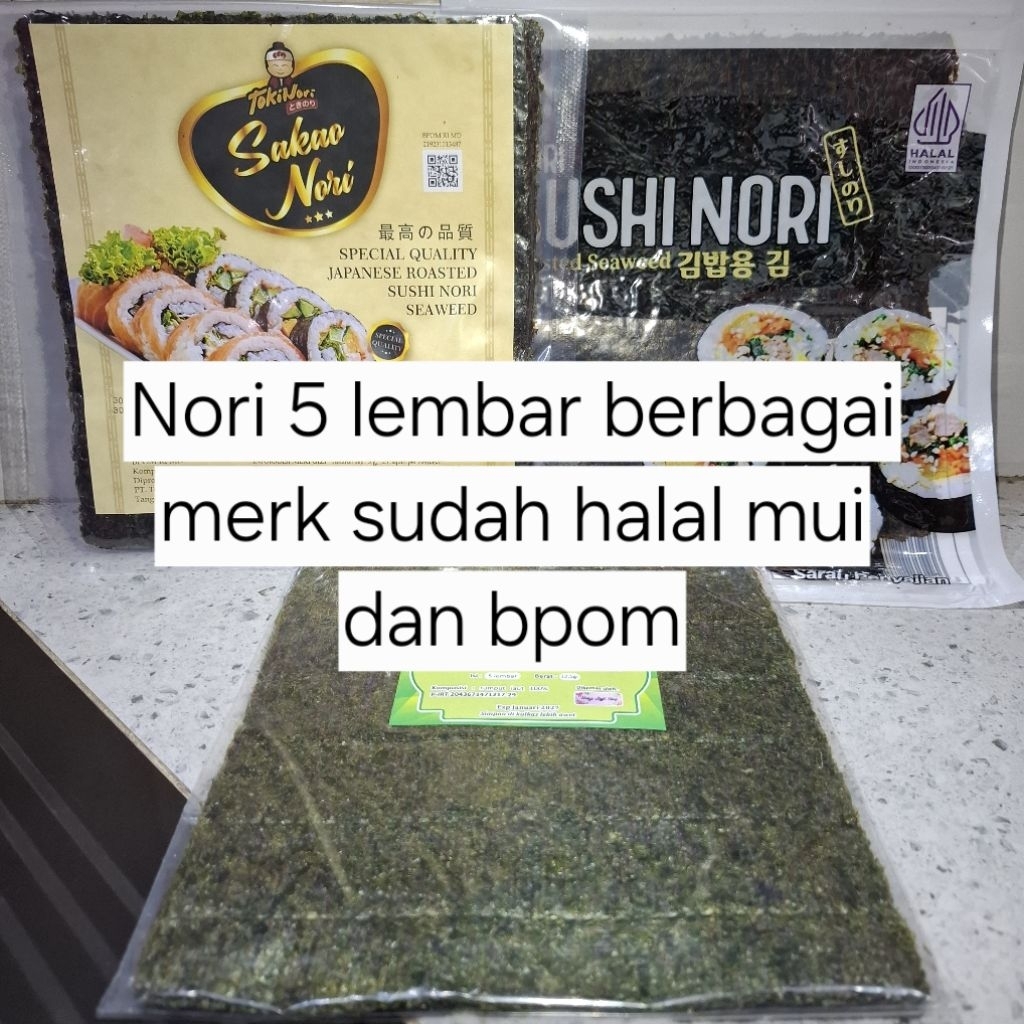 

[TERMURAH] Nori Sushi isi 5 lembar halal murah nori java sakao rumput laut bahan Sushi bento kimbap gimbap dried seaweed halal termurah sale promo