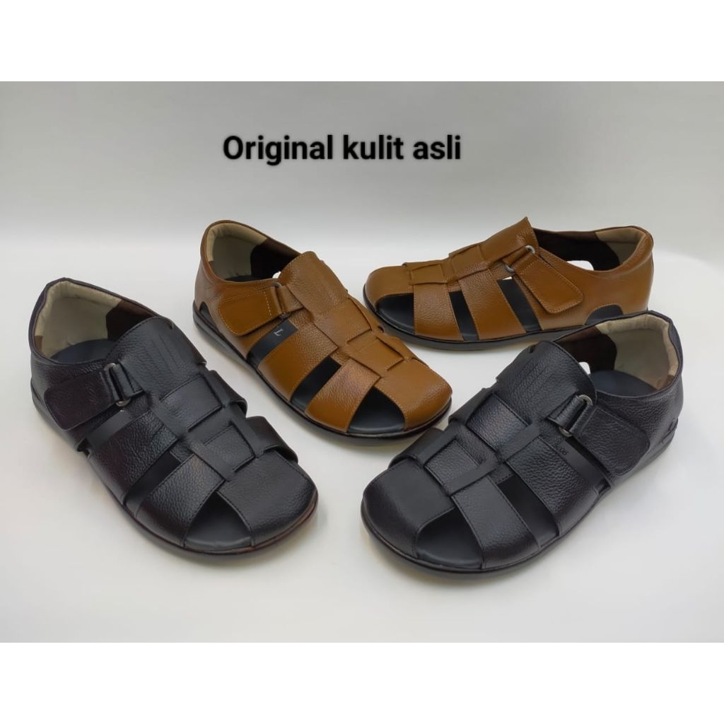 S - TRAIL - 902  Sepatu sandal pria kulit asli berkualitas premium sandal sepatu tapak karet sandal 