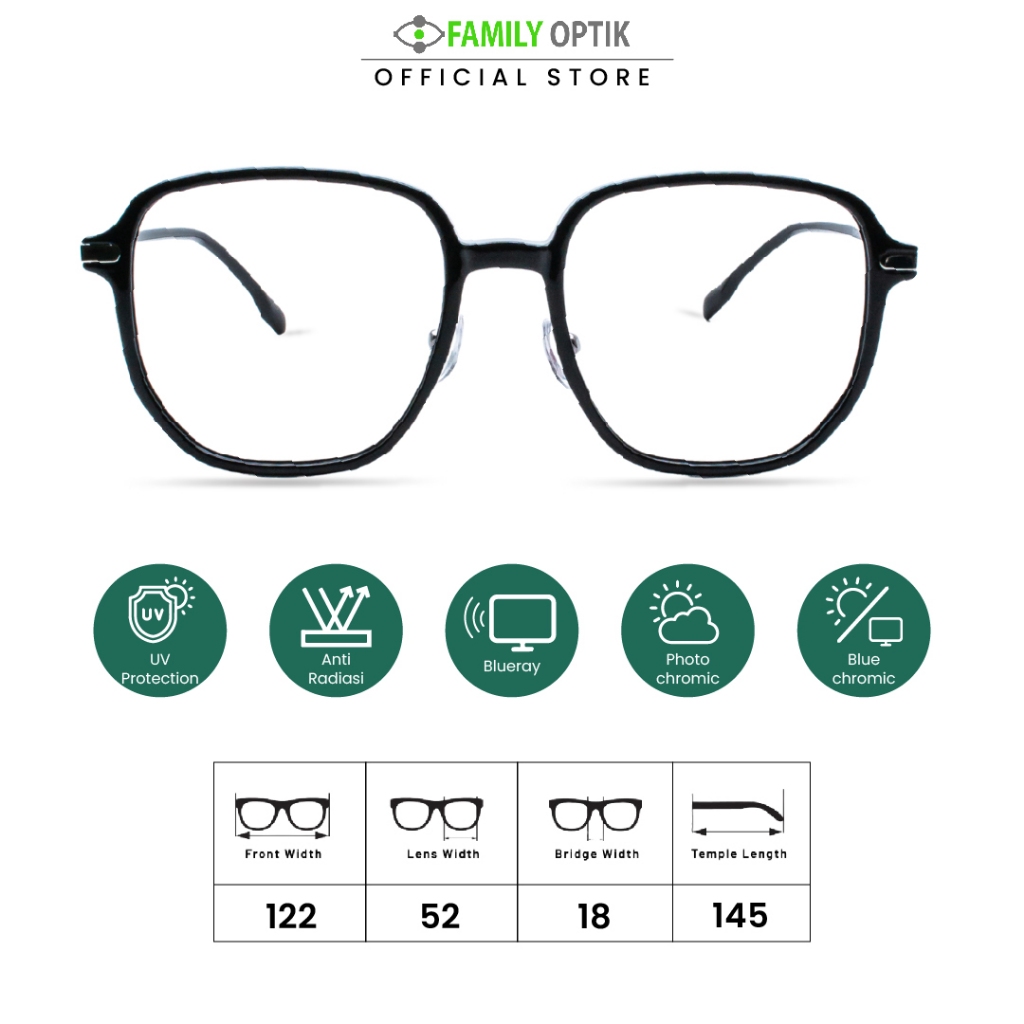 Family Optik - Frame Kacamata Blush On Joanna France 1408 Anti Radiasi Bluecromic Photocromic Minus 