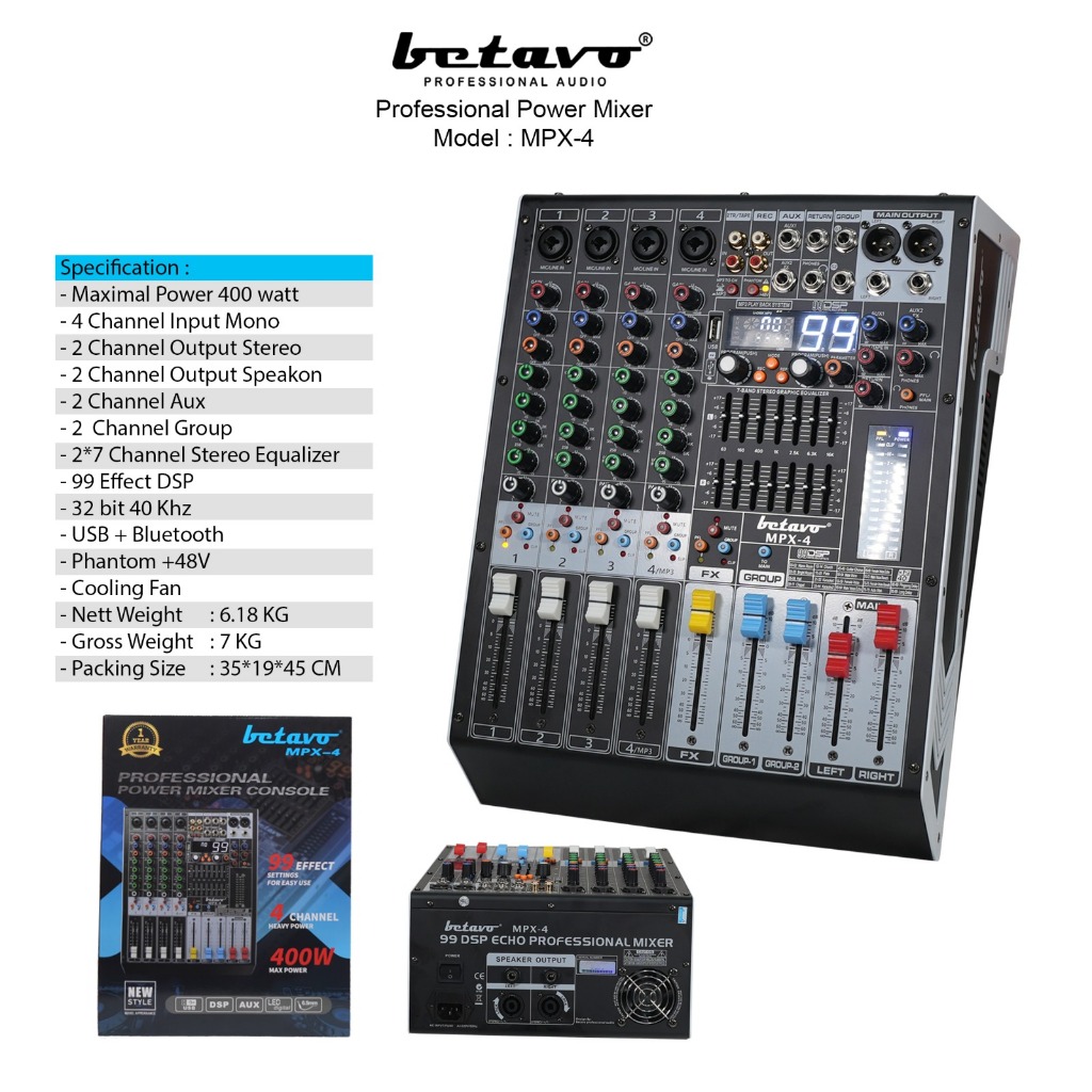 1 Set Power Mixer Betavo Audio | Paket Karaoke Rumahan Siap Bunyi