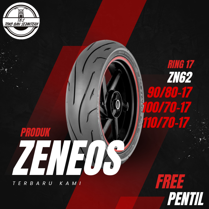 BAN MOTOR VIXION ZENEOS ZN62 Ring 17 TUBELES DEPAN BELAKANG MOPED NINJA KLX