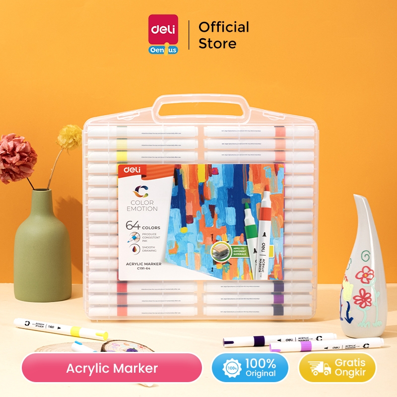 

Deli Spidol Akrilik / Acrylic Marker Water Based Warna Cerah EC191