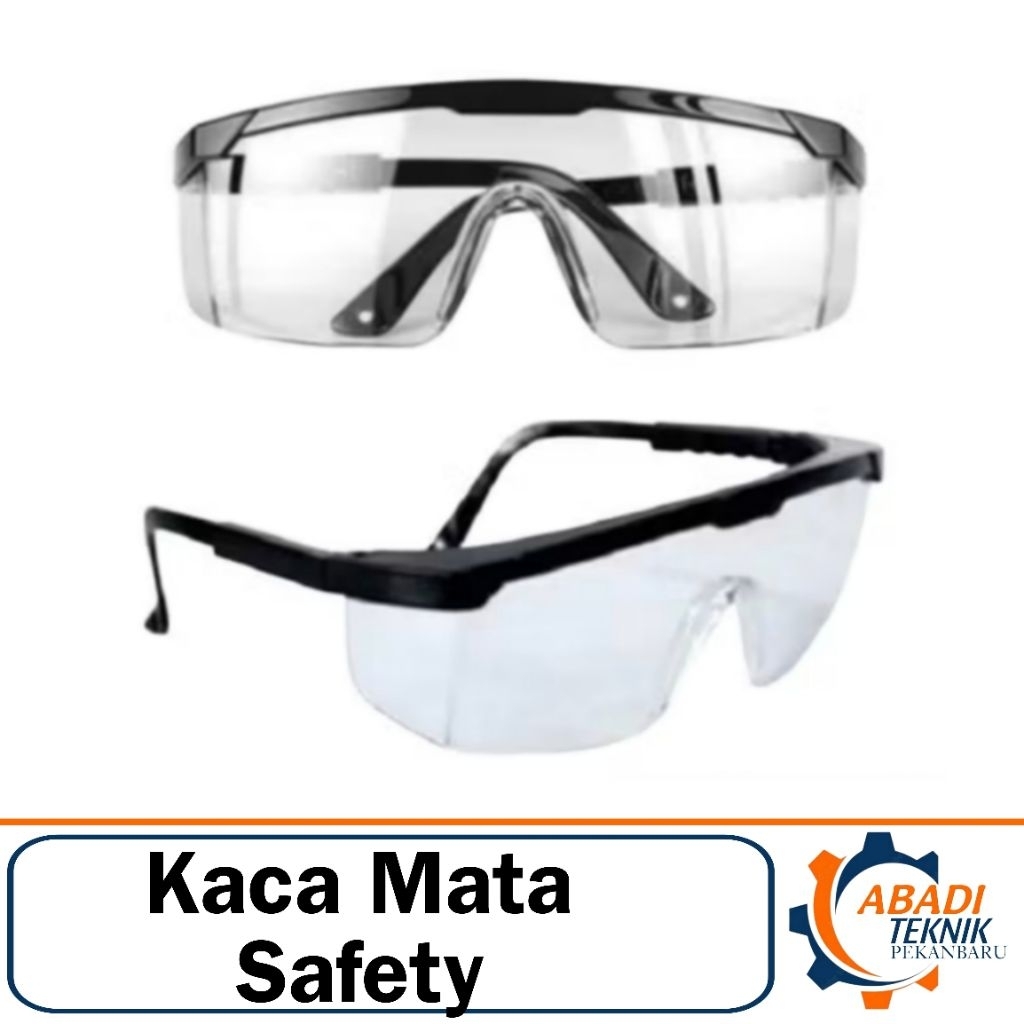 Kacamata Safety - Kacamata Gerinda Las - Kacamata Anti Debu Glasses Bening