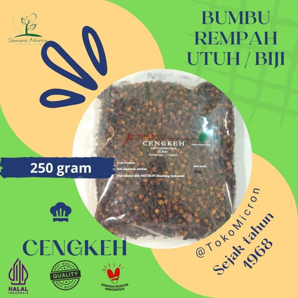 

Bumbu Dasar Samara Micron - Cengkeh Biji Utuh 250gr